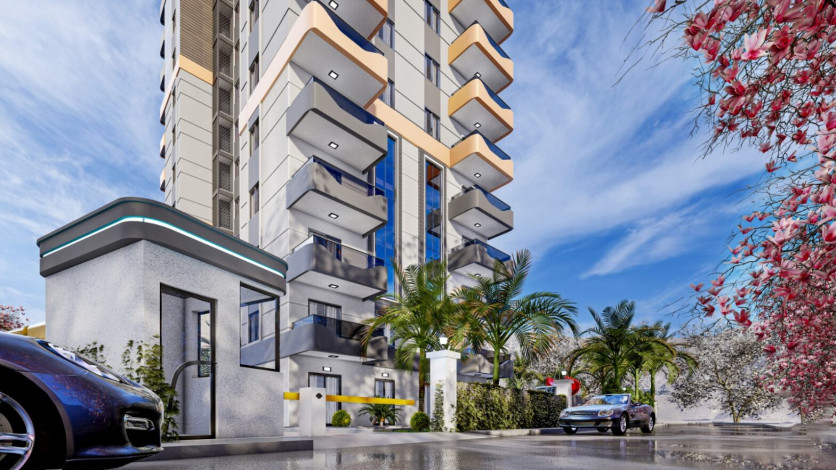 Новый проект с хорошей инфраструктурой в Махмутларе, 48-100 м2 - Ракурс 15