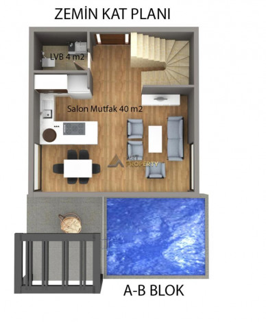Представляем Вашему вниманию комплекс вилл с собственными бассейнами в районе Бекташ города Аланья, 142-230 м2 - Ракурс 4