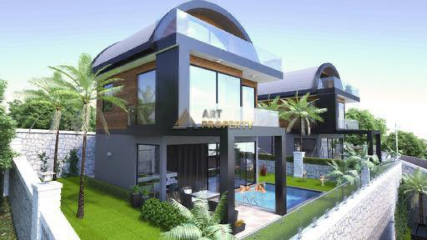 Представляем Вашему вниманию комплекс вилл с собственными бассейнами в районе Бекташ города Аланья, 142-230 м2 - Ракурс 13