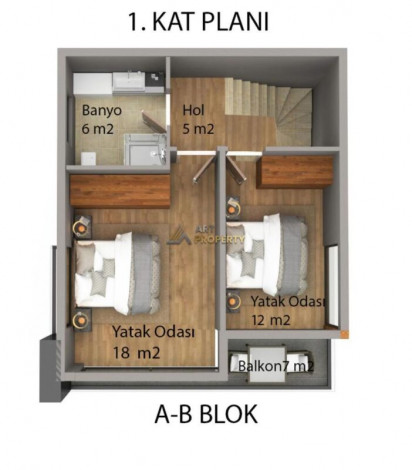 Представляем Вашему вниманию комплекс вилл с собственными бассейнами в районе Бекташ города Аланья, 142-230 м2 - Ракурс 15
