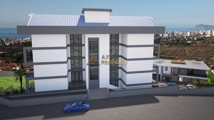 Проект комплекса с подогреваемым крытым бассейном и видом на море в районе Каргыджак, 50,7-209,2 м2 - Ракурс 2