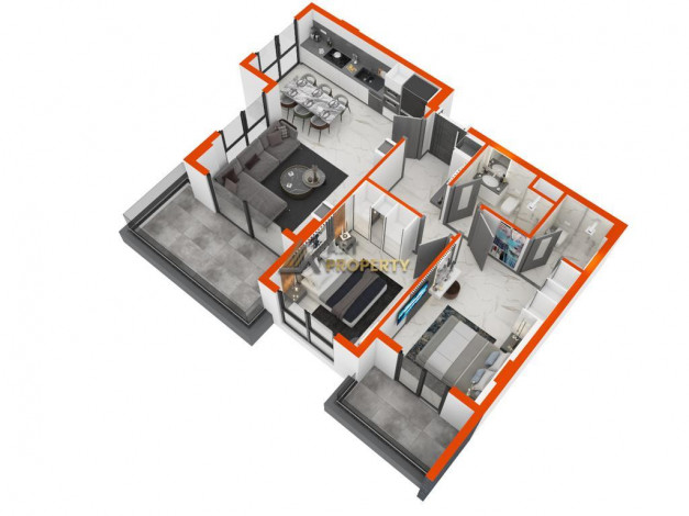 Проект комплекса с подогреваемым крытым бассейном и видом на море в районе Каргыджак, 50,7-209,2 м2 - Ракурс 22