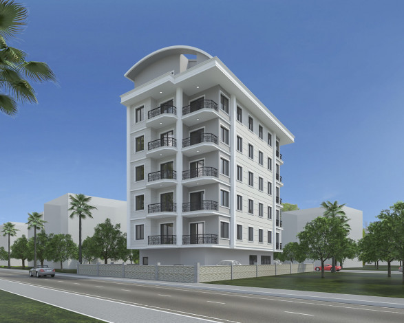 Резиденция на этапе строительства в 400м от моря в районе Махмутлар, 52м - 123,5м - Ракурс 3