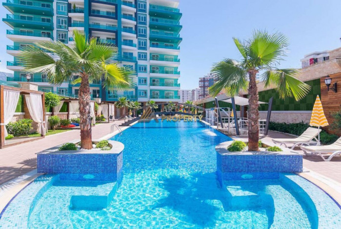 Меблированная квартира 1+1 на высоком этаже с видом на море в Махмутларе, 70 м2 - Ракурс 3