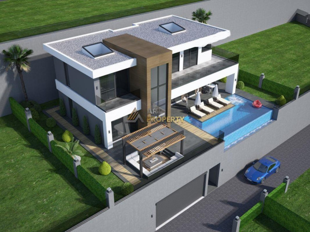 Новый проект отдельных вилл в районе Каргыджак, 268,70-377,60 м2 - Ракурс 12