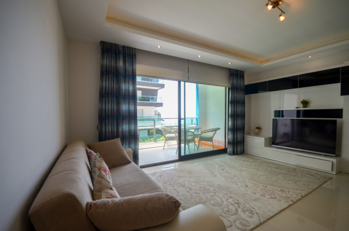 Квартира 1+1 с видом на море в одном из лучших комплексов Алании, 65 м2 - Ракурс 20