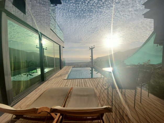 Меблированная вилла 3+1 с видом на море и крепость в районе Бекташ,  Алания 200м. - Ракурс 7