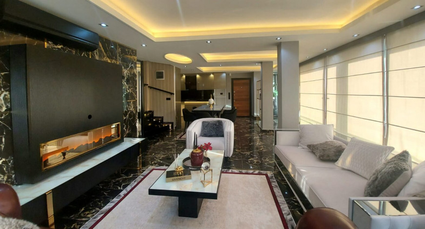 Меблированная вилла 3+1 с видом на море и крепость в районе Бекташ,  Алания 200м. - Ракурс 13