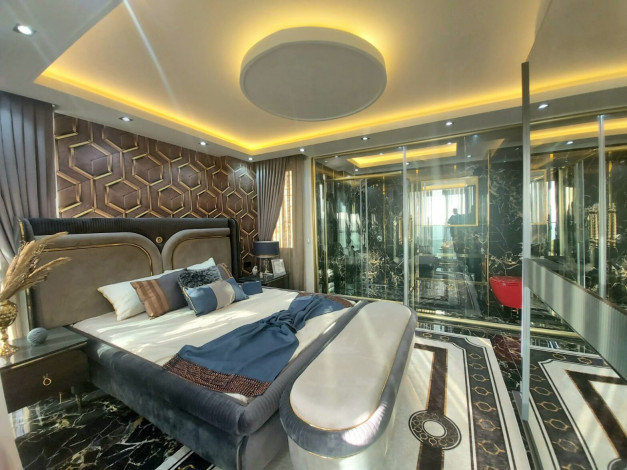 Меблированная вилла 3+1 с видом на море и крепость в районе Бекташ,  Алания 200м. - Ракурс 22