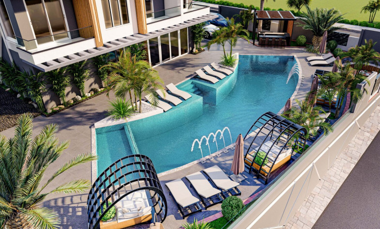 Новый инвестиционный проект на этапе чертежа в районе Авсаллар, 49-100 м2 - Ракурс 31