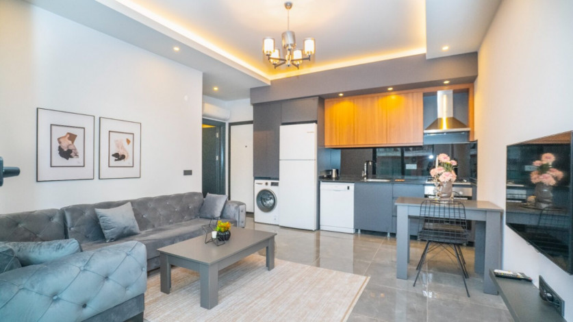 Квартира 1+1 квартира с хорошим ремонтом в районе Алании, Оба 60м2 - Ракурс 12