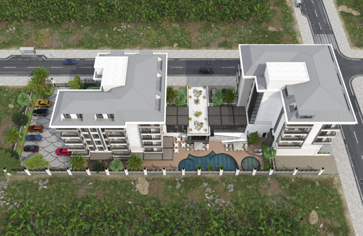 Скоро старт строительства новой резиденции в 300м от моря в районе Каргыджак, 56,3м-146,76м - Ракурс 3