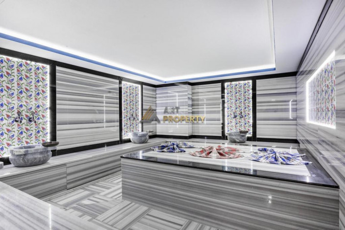 Квартира с видом на море 2+1 с новой мебелью в Махмутларе на высоком этаже, 120 м2 - Ракурс 14