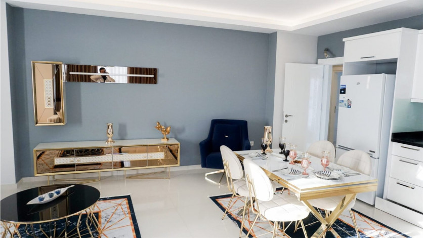 Квартира с видом на море 2+1 с новой мебелью в Махмутларе на высоком этаже, 120 м2 - Ракурс 17