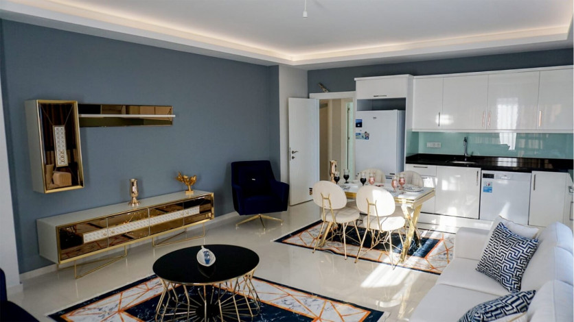 Квартира с видом на море 2+1 с новой мебелью в Махмутларе на высоком этаже, 120 м2 - Ракурс 21