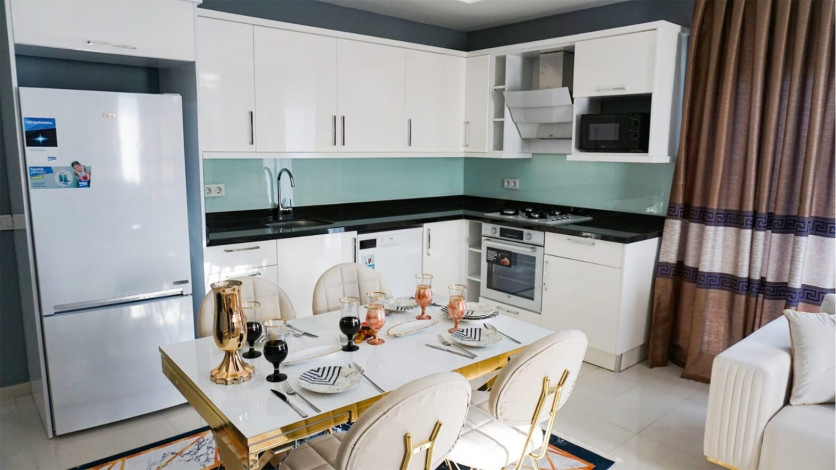 Квартира с видом на море 2+1 с новой мебелью в Махмутларе на высоком этаже, 120 м2 - Ракурс 24