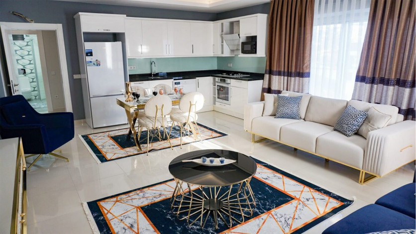 Квартира с видом на море 2+1 с новой мебелью в Махмутларе на высоком этаже, 120 м2 - Ракурс 26