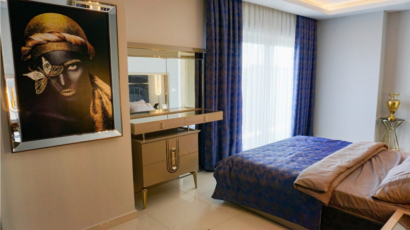 Квартира с видом на море 2+1 с новой мебелью в Махмутларе на высоком этаже, 120 м2 - Ракурс 29