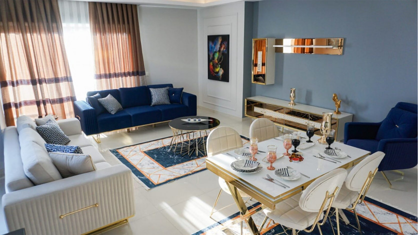 Квартира с видом на море 2+1 с новой мебелью в Махмутларе на высоком этаже, 120 м2 - Ракурс 31