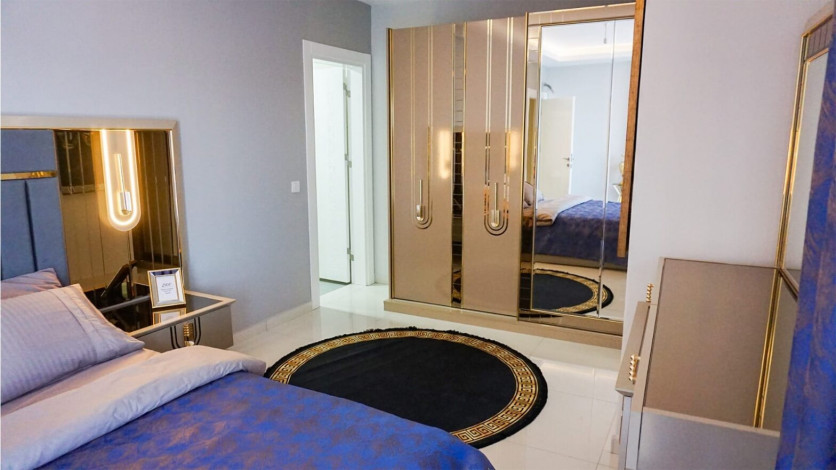 Квартира с видом на море 2+1 с новой мебелью в Махмутларе на высоком этаже, 120 м2 - Ракурс 35