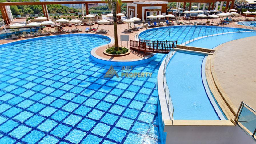 Квартира 1+1 с видом на море в комплексе с развитой инфраструктурой, Махмутлар, 73 м2 - Ракурс 9