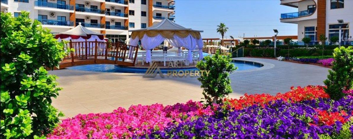 Квартира 1+1 с видом на море в комплексе с развитой инфраструктурой, Махмутлар, 73 м2 - Ракурс 12