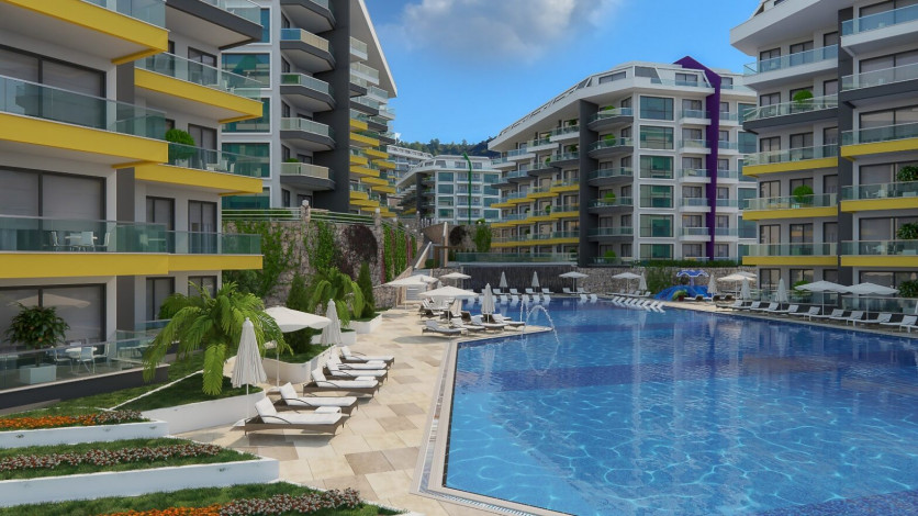 Шикарные апартаменты 1+1 в современном комплексе, в районе Каргыджак - Ракурс 5