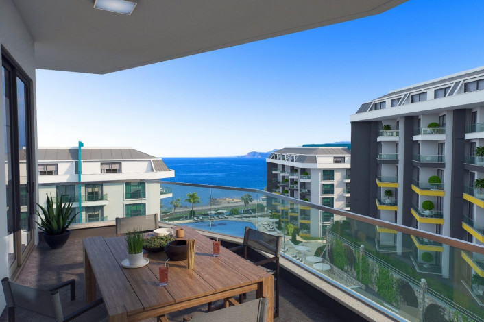 Шикарные апартаменты 1+1 в современном комплексе, в районе Каргыджак - Ракурс 6