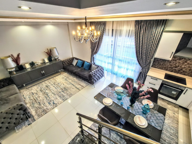 Дуплекс в жилом комплексе вблизи Средиземного моря в районе Каргыджак, 120м2 - Ракурс 19