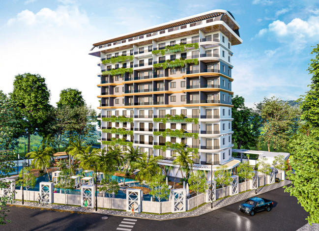 Новый инвестиционный проект в районе Авсаллар в 950 метрах к морю - Ракурс 11