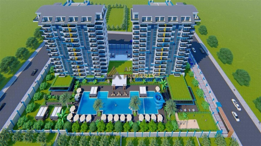 Апартаменты планировки 2+1,  85м2 с видом на море в современном жилом комплексе в районе Махмутлар - Ракурс 3