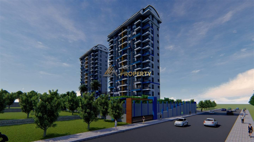 Апартаменты планировки 2+1,  85м2 с видом на море в современном жилом комплексе в районе Махмутлар - Ракурс 5