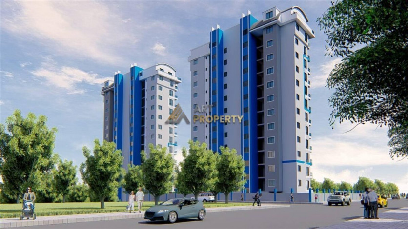 Апартаменты планировки 2+1,  85м2 с видом на море в современном жилом комплексе в районе Махмутлар - Ракурс 7