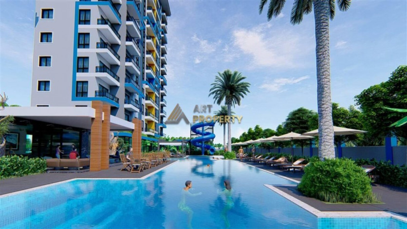 Апартаменты планировки 2+1,  85м2 с видом на море в современном жилом комплексе в районе Махмутлар - Ракурс 9