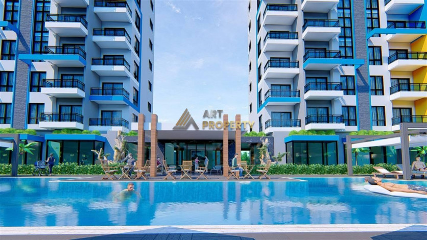 Апартаменты планировки 2+1,  85м2 с видом на море в современном жилом комплексе в районе Махмутлар - Ракурс 16