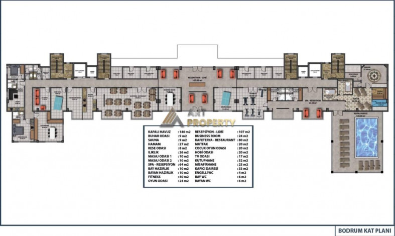 Апартаменты планировки 2+1,  85м2 с видом на море в современном жилом комплексе в районе Махмутлар - Ракурс 18