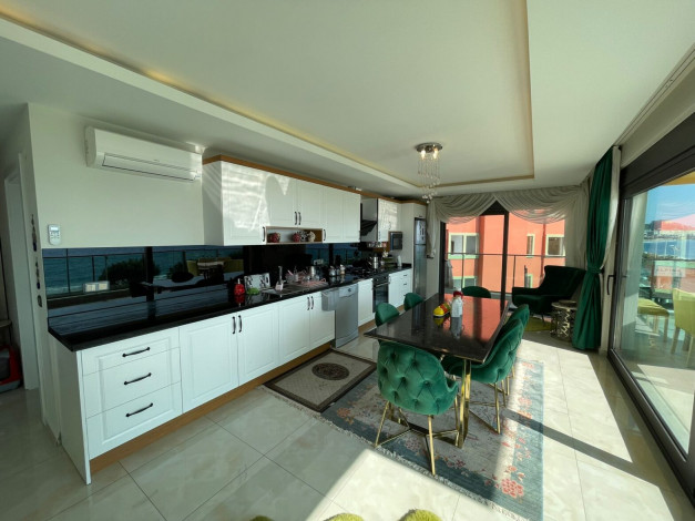 Просторная видовая квартира планировки 2+1, 160м2 на первой береговой линии в районе Махмутлар - Ракурс 34