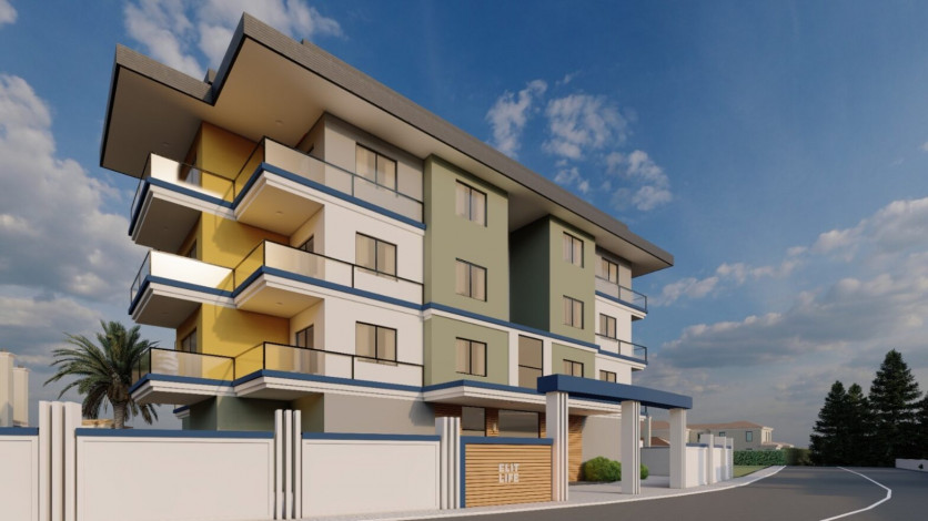 Инвестиционный проект на стадии строительства с квартирами 1+1, 2+1, 3+1 в районе Махмутлар - Ракурс 0