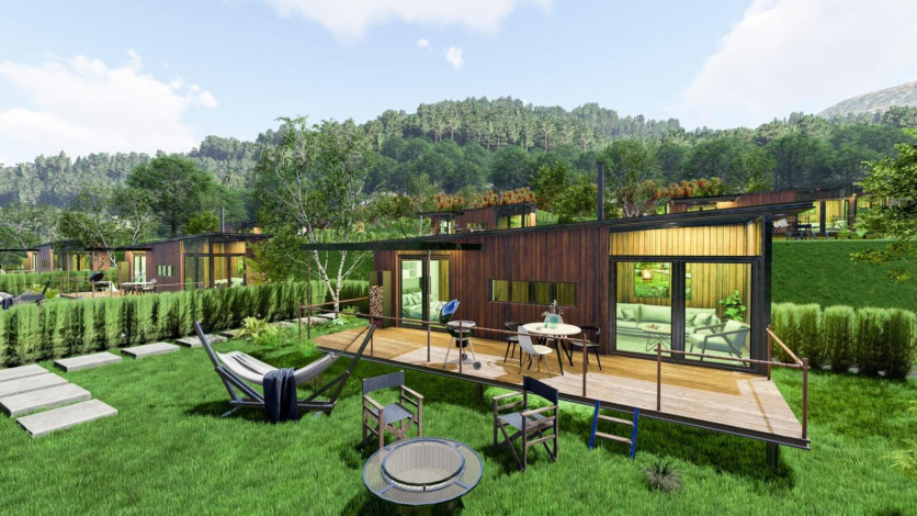 Новый проект вилл планировки 1+1, 45м2 в районе Карапинар, Махмутлар - Ракурс 19