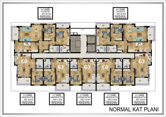 Новый современный проект на стадии строительства с квартирами 1+1, 2+1 в районе Оба - Ракурс 8