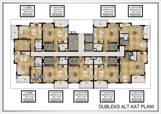 Новый современный проект на стадии строительства с квартирами 1+1, 2+1 в районе Оба - Ракурс 9