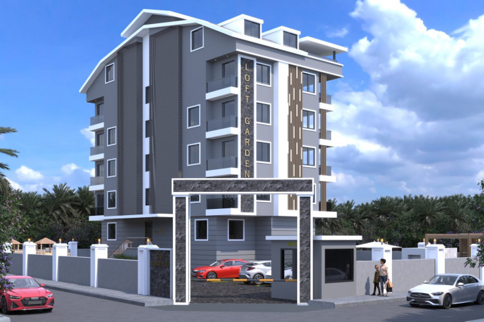 Проект на завершающей стадии строительства, квартиры планировок 1+1 и 2+1, район Газипаша, Аланья - Ракурс 5