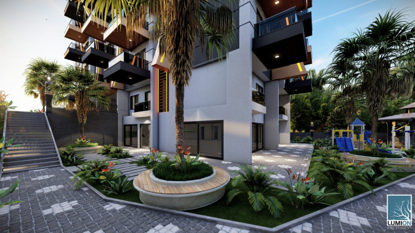 Новый жилой комплекс с апартаментами 1+1, 2+1 в районе Газипаша, Аланья - Ракурс 3