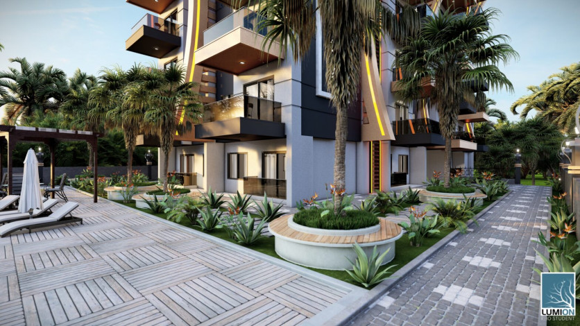 Новый жилой комплекс с апартаментами 1+1, 2+1 в районе Газипаша, Аланья - Ракурс 4