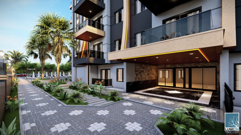 Новый жилой комплекс с апартаментами 1+1, 2+1 в районе Газипаша, Аланья - Ракурс 5