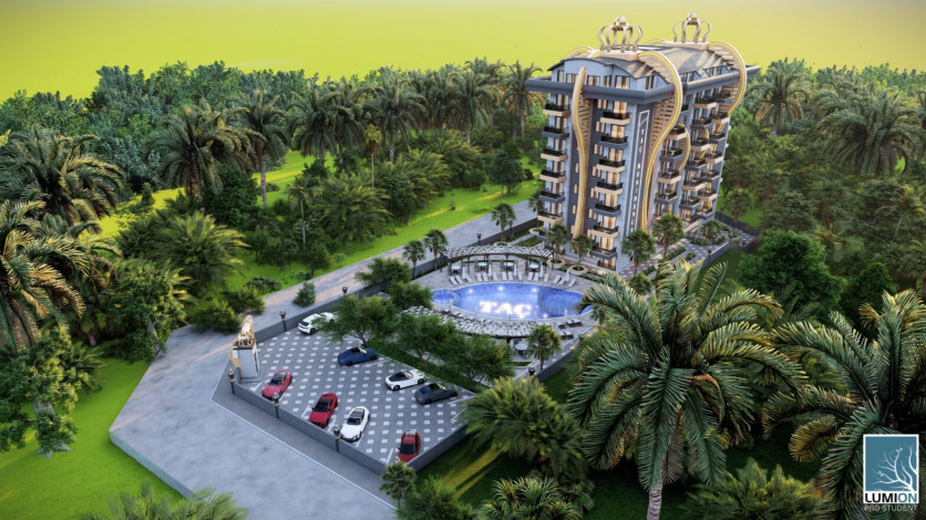 Новый жилой комплекс с апартаментами 1+1, 2+1 в районе Газипаша, Аланья - Ракурс 8