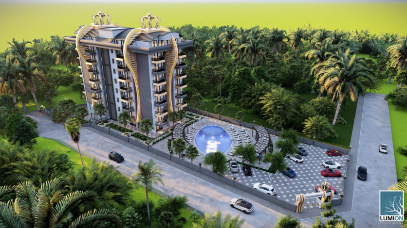 Новый жилой комплекс с апартаментами 1+1, 2+1 в районе Газипаша, Аланья - Ракурс 9