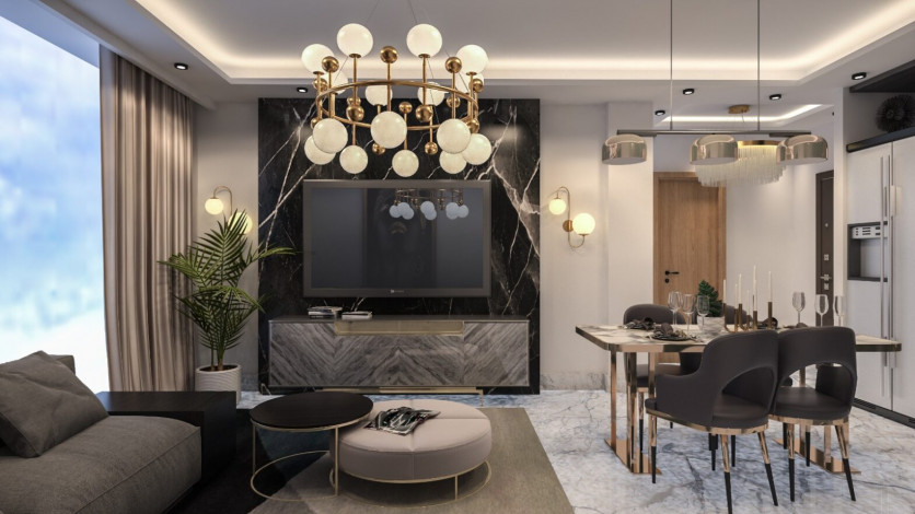 Новый жилой комплекс с апартаментами 1+1, 2+1 в районе Газипаша, Аланья - Ракурс 11