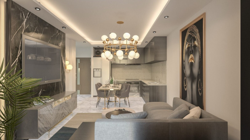 Новый жилой комплекс с апартаментами 1+1, 2+1 в районе Газипаша, Аланья - Ракурс 16