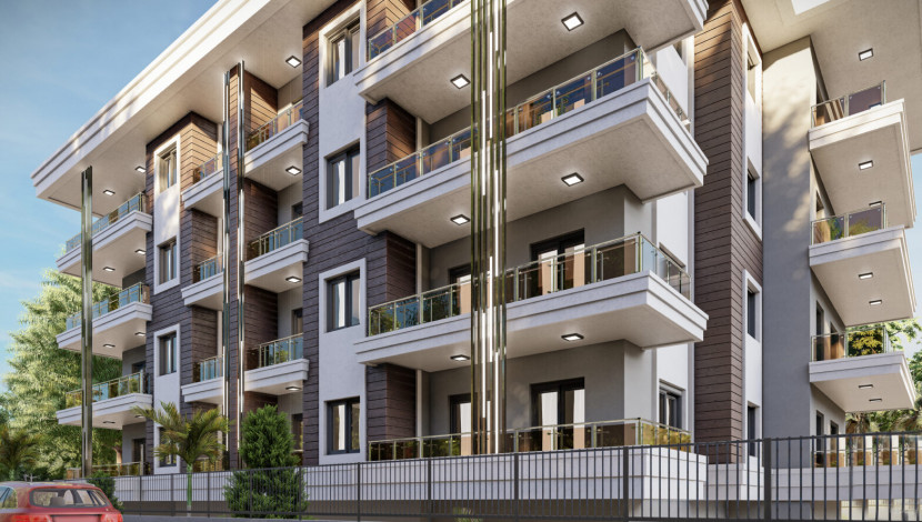 Новый инвестиционный проект на стадии строительства с квартирами 2+1 и 4+1 в районе Оба - Ракурс 3